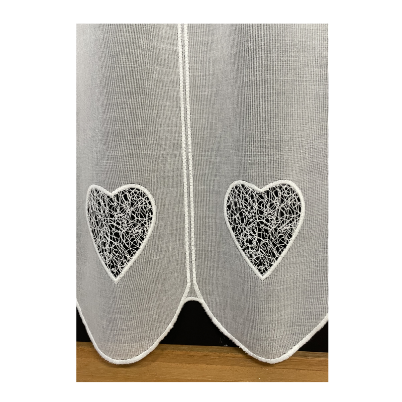 Rideau brise bise blanc et taupe 45 x 60 cm - Lovely Casa