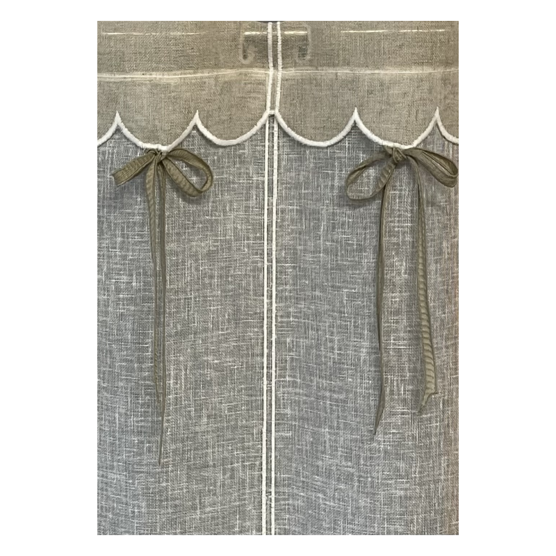 Embroidered cafe cutain Eglantine Made in France Cafe curtains