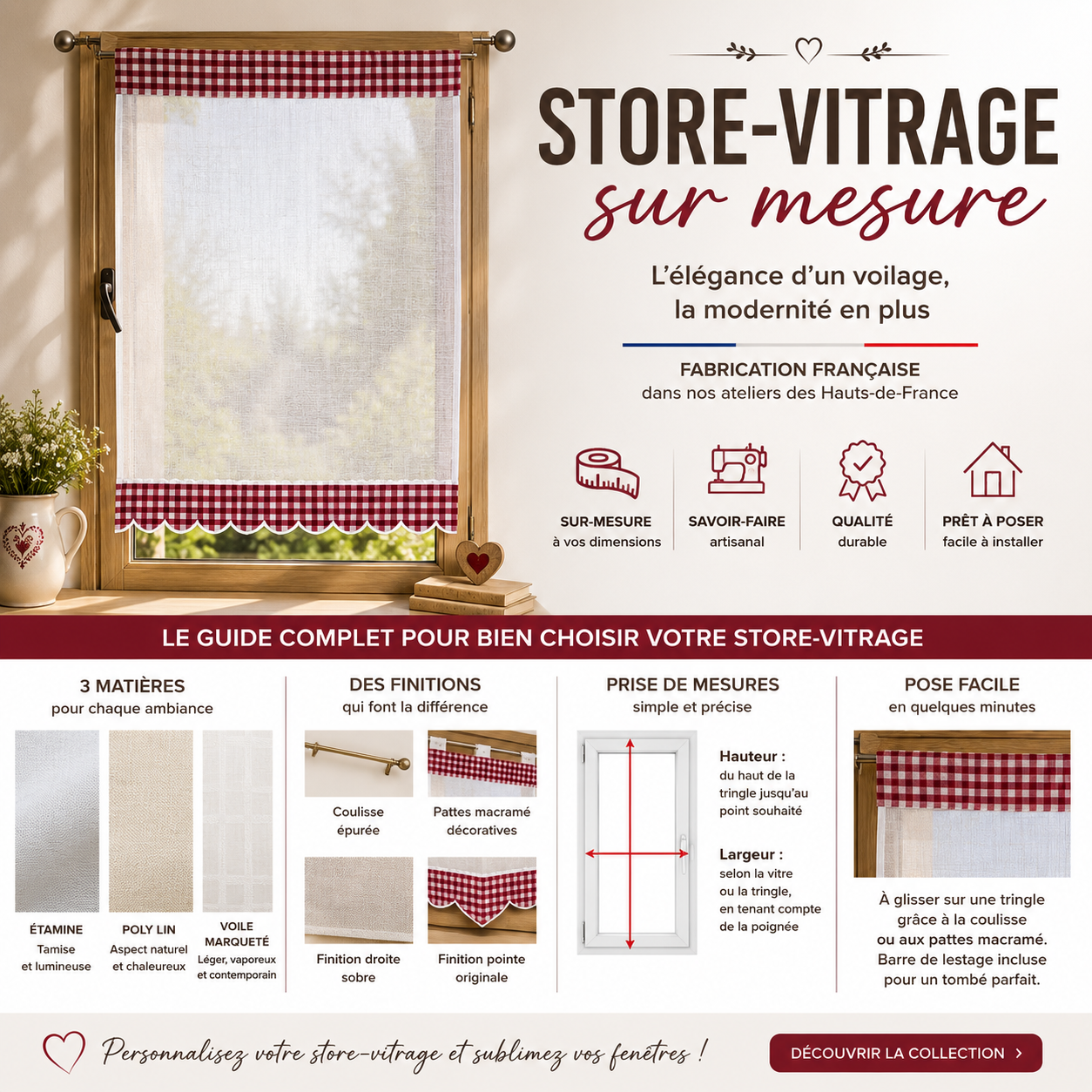 Stores-vitrages sur mesure : le guide d'achat pour habiller vos fenêtres avec élégance